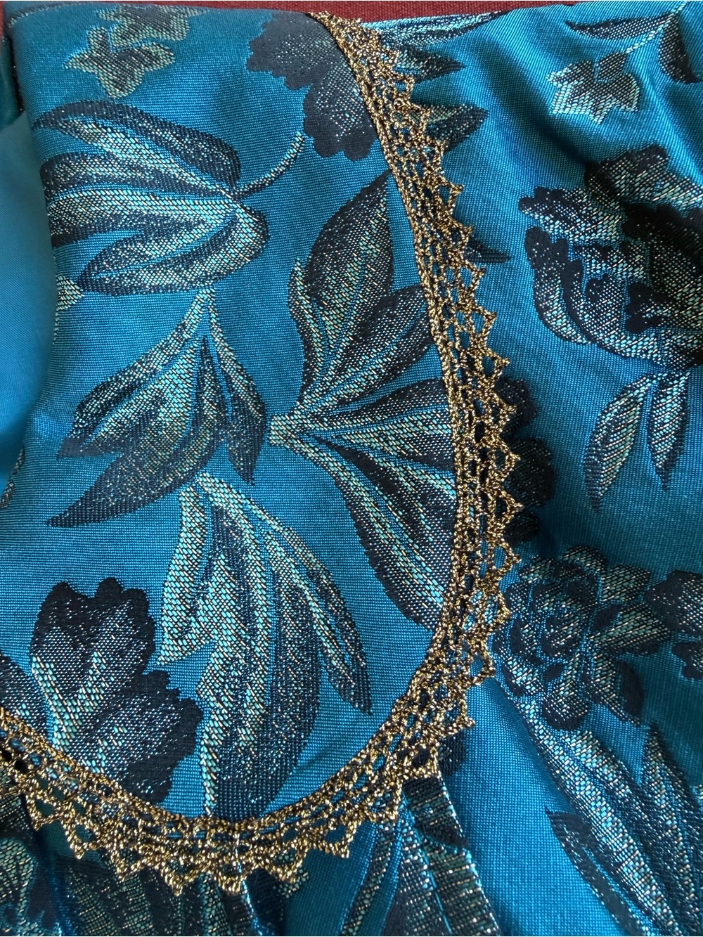 NWT Nanette Lepore Bergdorf Goodman Turquoise Brocade Peplum Jacket Size 8 - Picture 5 of 11